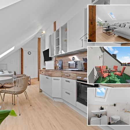 Stilvolle Wohnung: Private Dachterrasse - Zentral 奥格斯堡 外观 照片