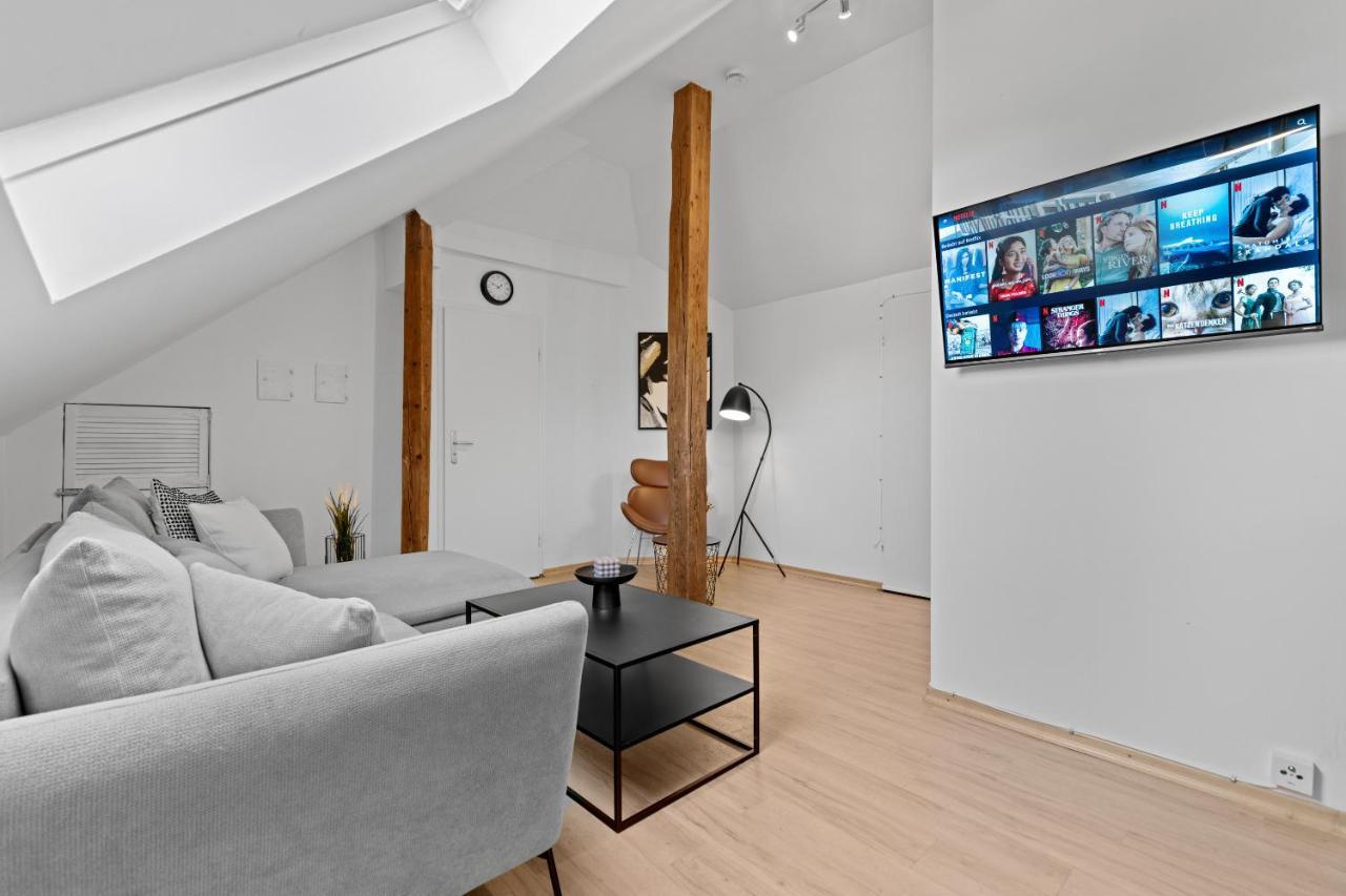 Stilvolle Wohnung: Private Dachterrasse - Zentral 奥格斯堡 外观 照片