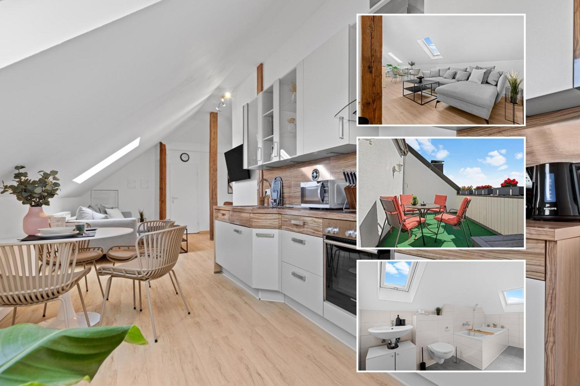 Stilvolle Wohnung: Private Dachterrasse - Zentral 奥格斯堡 外观 照片